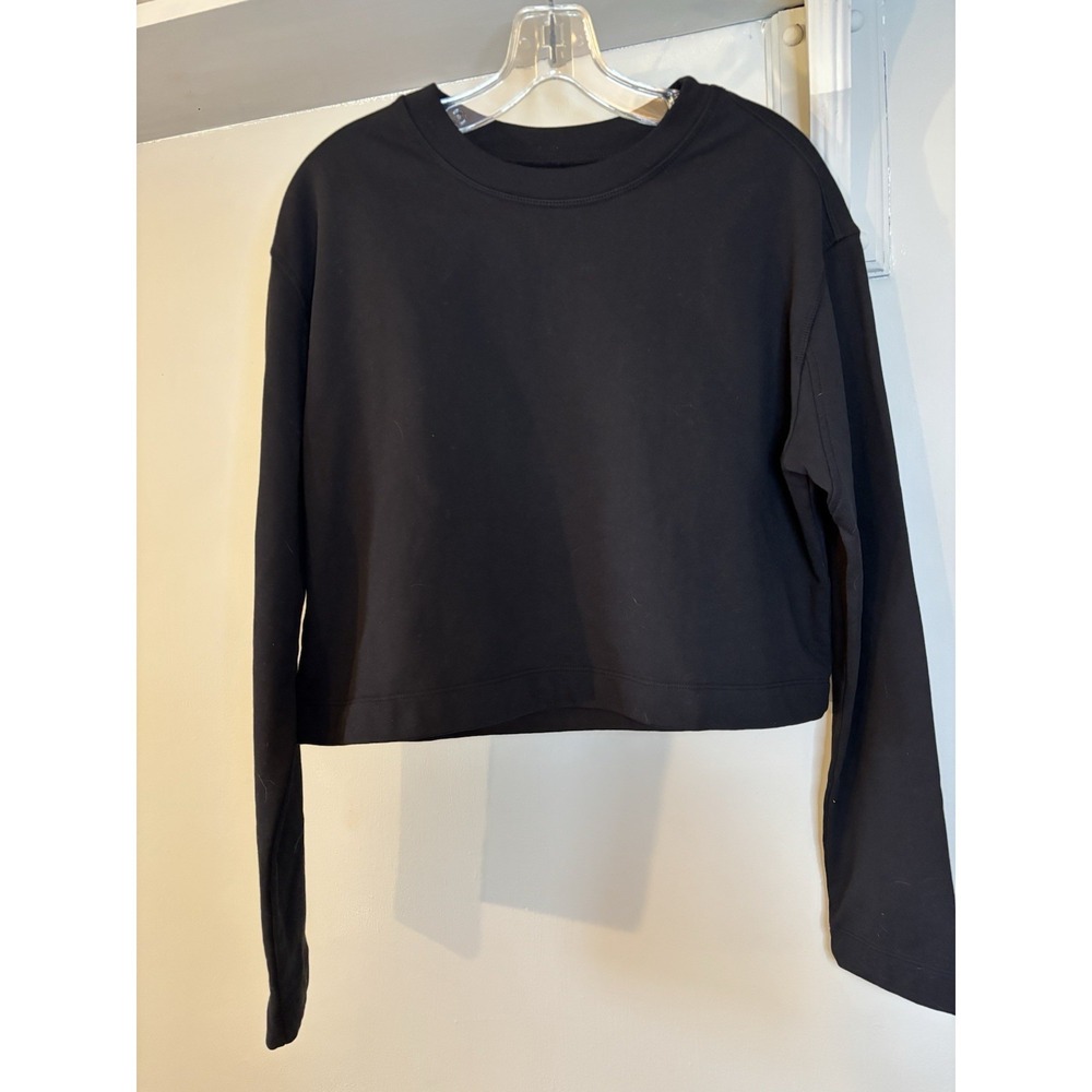 MANTRA Los Angeles Black Organic Cotton Boxy Long Sleeve Crop Top M